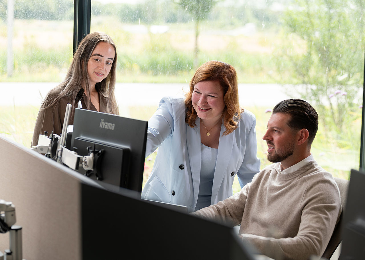 group of people at computer